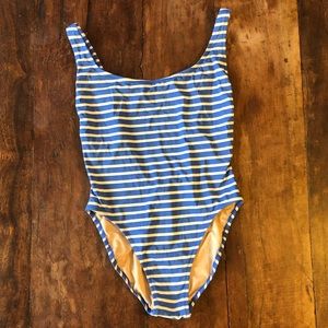 J. Crew blue and white striped one-piece
